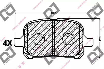 Комплект тормозных колодок BP1001 DJ PARTS